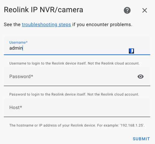 Set up a Reolink camera in Home Assistant