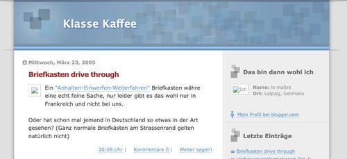 Screenshot of Klasse Kaffee from 2005