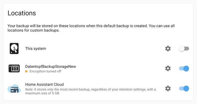Screenshot 2: Home Assistant Backup Locations screenshot 2