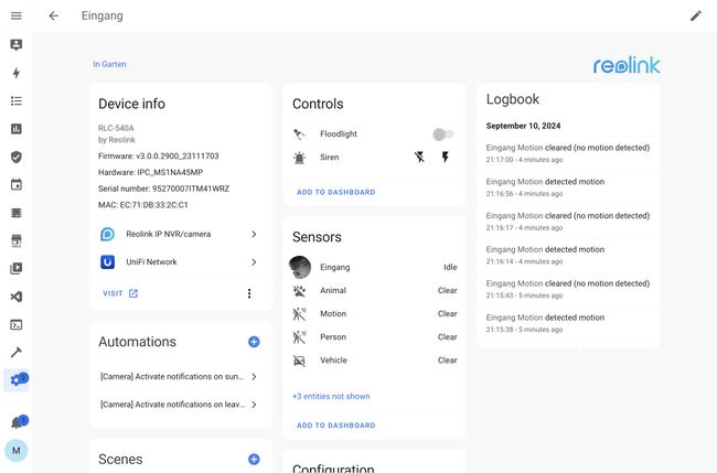 Camera detail view in Home Assistant Camera detail view in Home Assistant