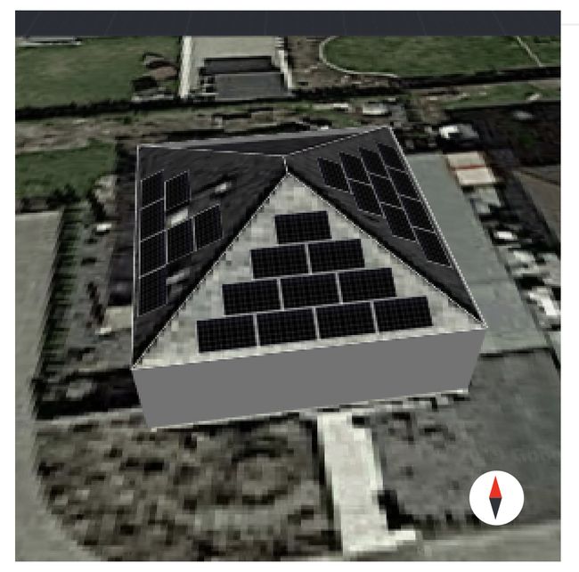 Simulated solar panel placement on our roof Simulated panel installation