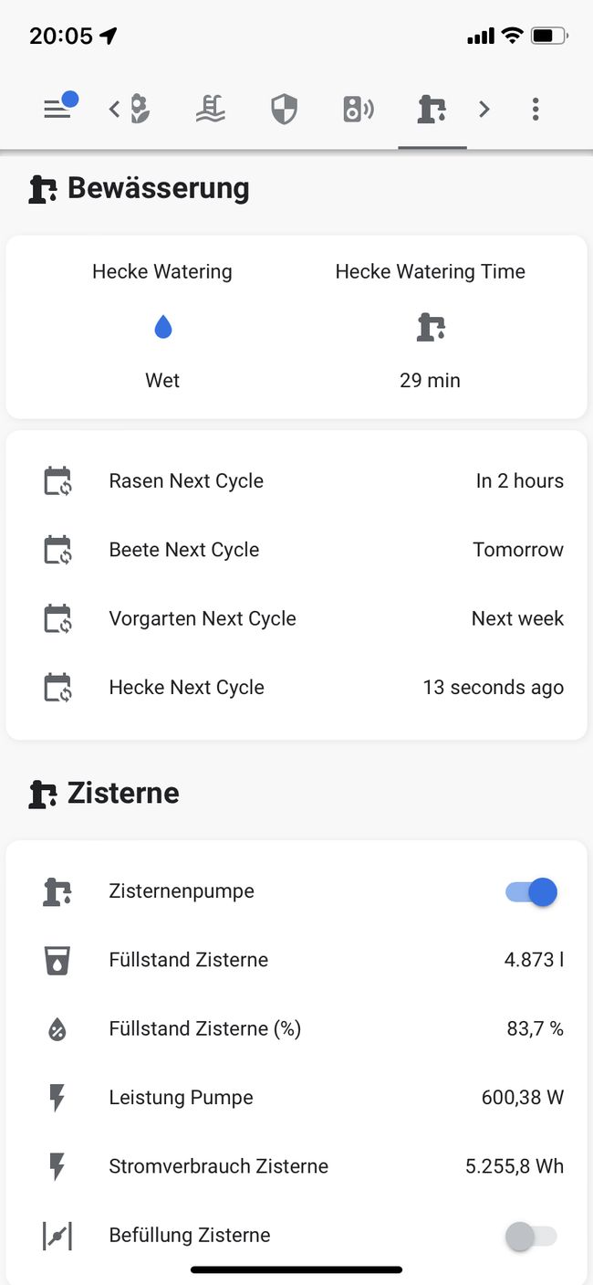 Garden watering dashboard in Home Assistant Watering Dashboard Home Assistant